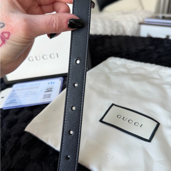 Gucci Black Belt with Gold Buckle - Picture 9 of 9